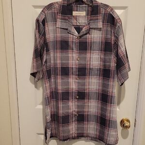 Tommy Bahama Black and Gray Casual Button Down Shirt NWOT